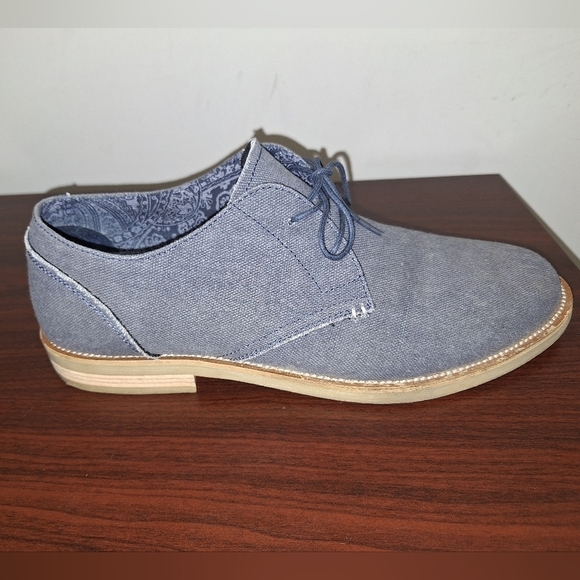 A pair of Margaritaville men\'s blue suede loafers in a size 11. Office, business main image 8
